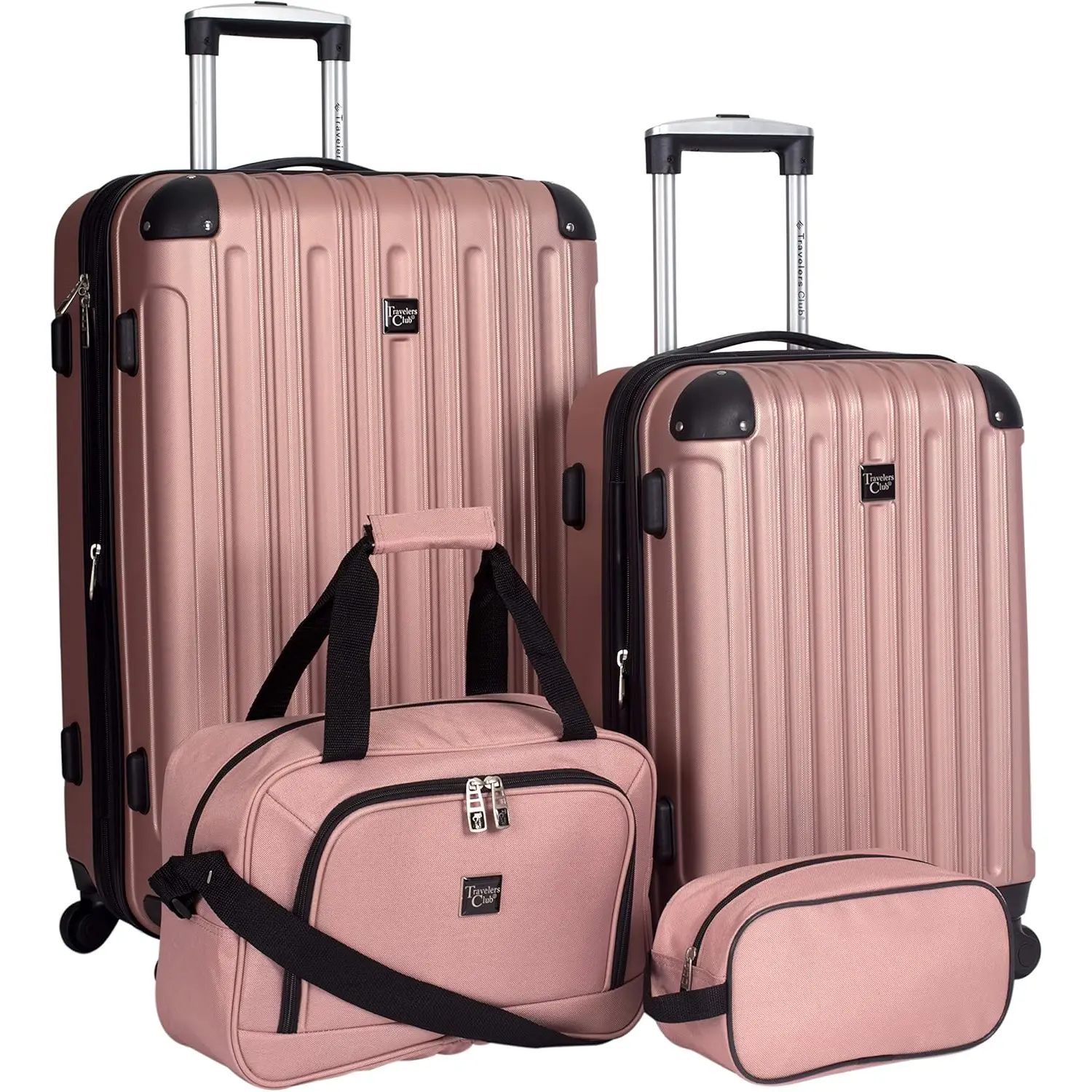 Travelers Club Midtown Hardside Luggage Travel, Rose Gold, 4-Piece Set - 1